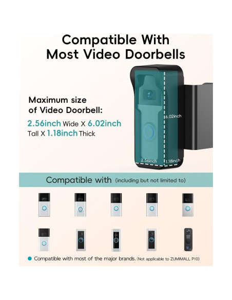 Soporte Anti-Robo ZUMIMALL para Timbre de Video Sin Taladro