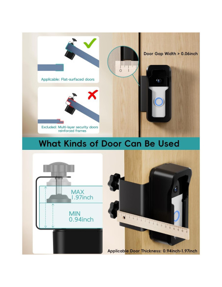 Soporte Anti-Robo ZUMIMALL para Timbre de Video Sin Taladro