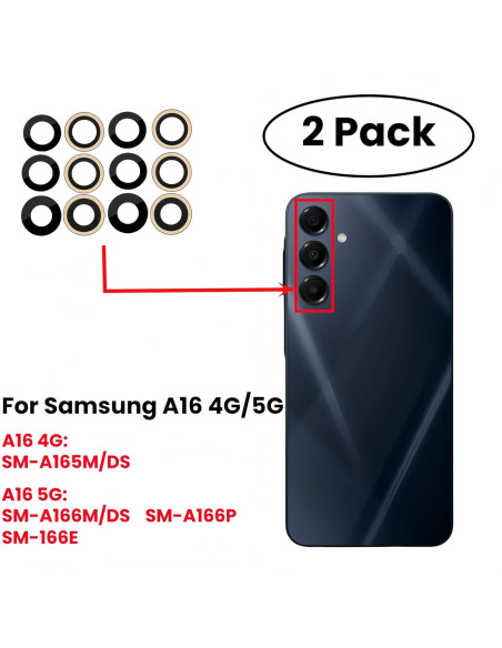 6 Lentes de Cristal de Cámara Trasera Samsung Galaxy A16 4G/5G
