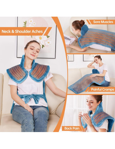 Almohadilla Térmica Eléctrica HP01 Grande 63.5x94cm 5 Niveles