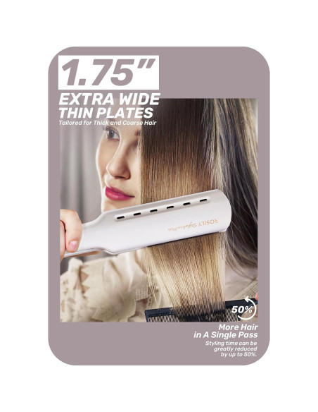 Plancha de Pelo ROSILY Titanio Nano 1.75" (4.45 cm) Ajustable Plancha de Pelo ROSILY Titanio Nano 1.75" (4.45 cm) Ajustable