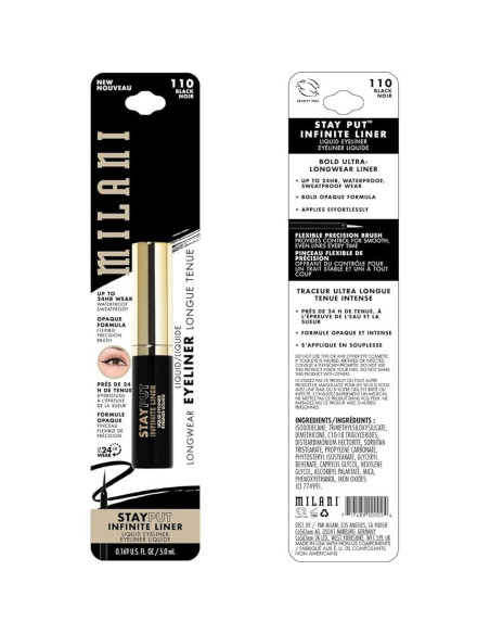 Delineador Milani Stay Put Negro 16.5 cm - Líneas Afiladas