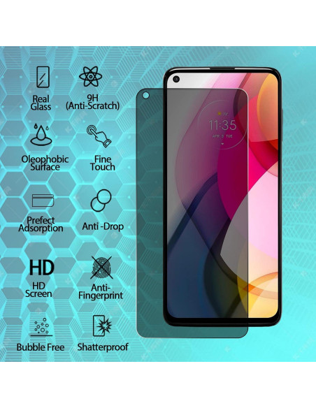 Protector de Pantalla Privado 2 Pcs para Motorola G Stylus 2021