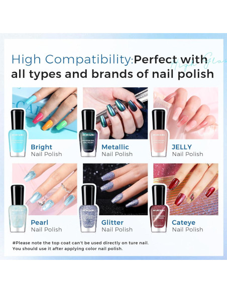 Capa Superior Esmalte de Uñas Morovan Transparente Secado Rápido