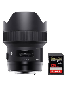 Lente Gran Angular Sigma 14mm F1.8 Art para Canon + Tarjeta 128GB