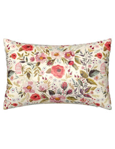 Funda de Almohada de Satén JKJNLHJE 20x30 cm Flores Rojas