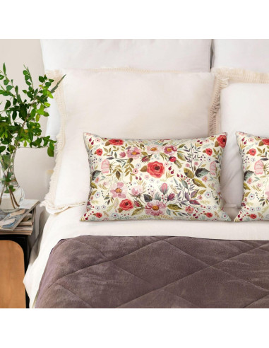 Funda de Almohada de Satén JKJNLHJE 20x30 cm Flores Rojas