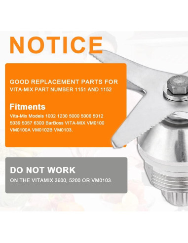 Cuchilla de Licuadora Húmeda Hicello 6 Cuchillas Acero Inoxidable