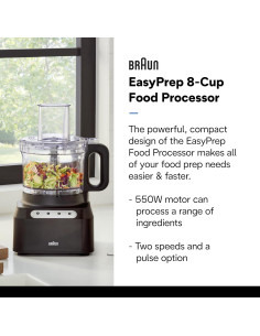 Procesador de Alimentos Braun Easy Prep 8 tazas 550W Negro 2