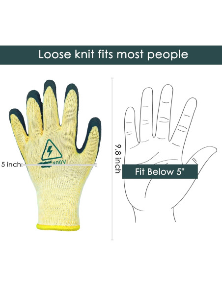 Guantes Aislantes de Electricista 400V con Textura Antideslizante