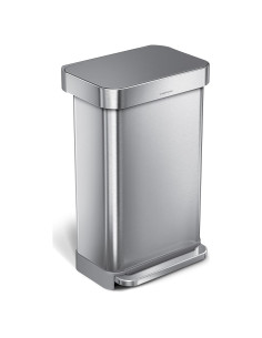Basurero de Cocina 45L simplehuman Acero Inoxidable Tapa Paso