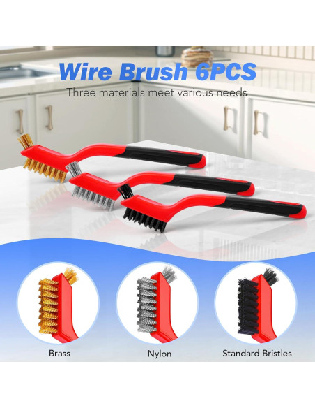 Juego de Cepillos de Alambre TOSEERY 6 Piezas para Limpieza