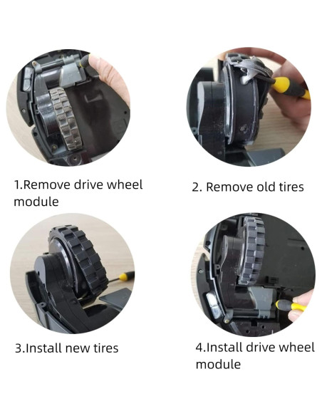 Neumáticos de Reemplazo Antideslizantes para iRobot Roomba - 2 Unidades