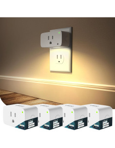 Paquete de 2 Enchufes Inteligentes Matter con Luz Nocturna 15A 2