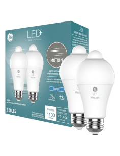 Bombillas LED+ GE con Sensor de Movimiento 12W Luz Diurna (2 Pzs)