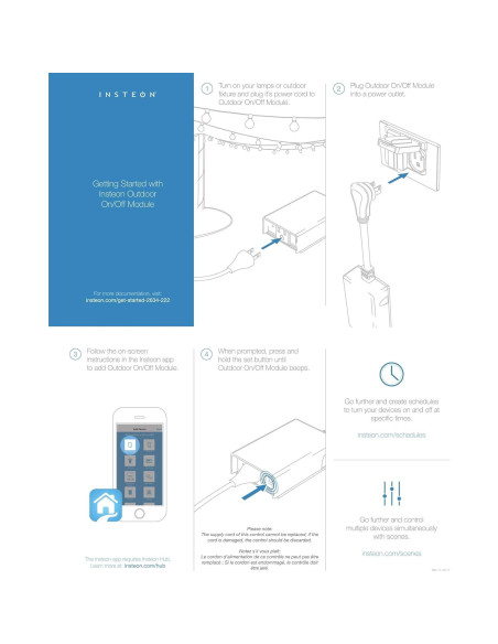 Módulo de Enchufe Inteligente Exterior Insteon 2634-222 1440W Módulo de Enchufe Inteligente Exterior Insteon 2634-222 1440W