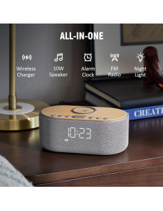 Reloj Despertador Bluetooth USCCE UE-268 con Carga Inalámbrica 10W 2