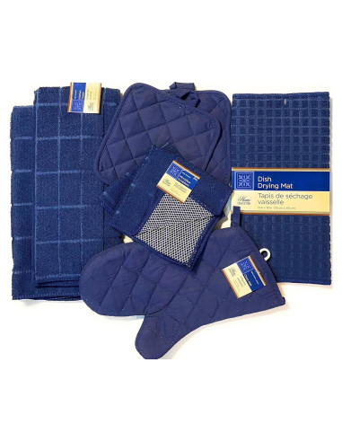 Juego de Toallas de Cocina 8 Piezas Home Collection Azul Marino