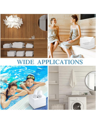 Moukeren Toallas de Mano Blancas 72 Piezas 40x68 cm Microfibra