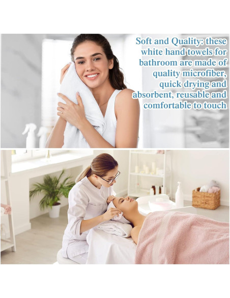 Moukeren Toallas de Mano Blancas 72 Piezas 40x68 cm Microfibra Moukeren Toallas de Mano Blancas 72 Piezas 40x68 cm Microfibra