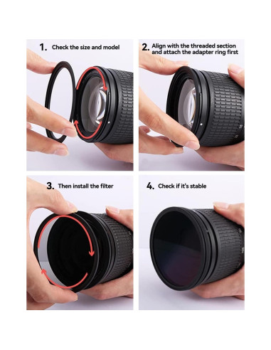 Adaptador de anillo de paso JOYTOLIN 52-58mm para cámaras