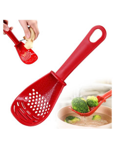 Cuchara de Cocina Multifuncional 6 en 1 Leiteea - Silicona Roja