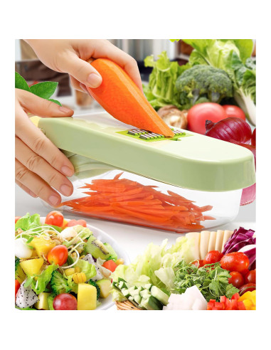 Picador de Verduras 17 en 1 HHXC - Mandolina Profesional Verde