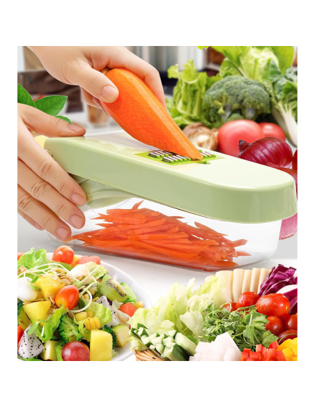 Picador de Verduras 17 en 1 HHXC - Mandolina Profesional Verde