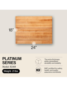 Tabla de Cortar de Madera de Arce John Boos 61x46 cm Reversible 2