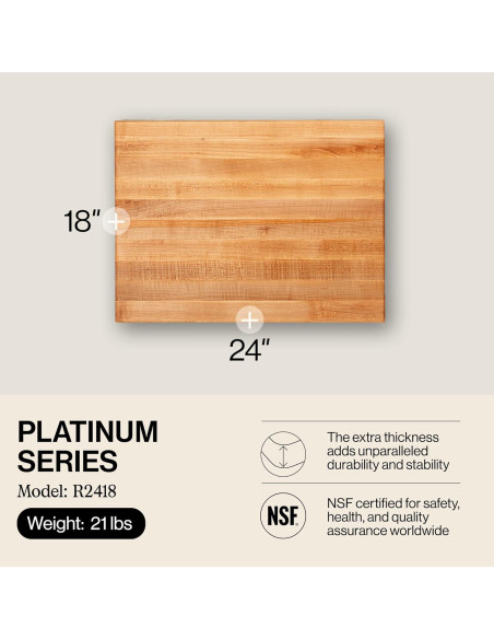 Tabla de Cortar de Madera de Arce John Boos 61x46 cm Reversible