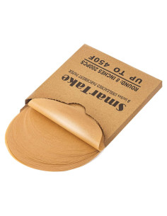 SMARTAKE 200 Hojas Papel Pergamino Antiadherente 20 cm