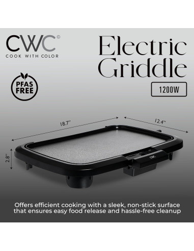 Plancha Eléctrica COOK WITH COLOR 1200W Superficie Antiadherente
