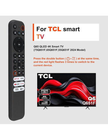 Control Remoto Reemplazo TCL para TV Google/Roku 4K UHD