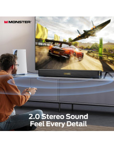 Barra de Sonido Bluetooth Monster S220 2.0CH 52mm para TV 2