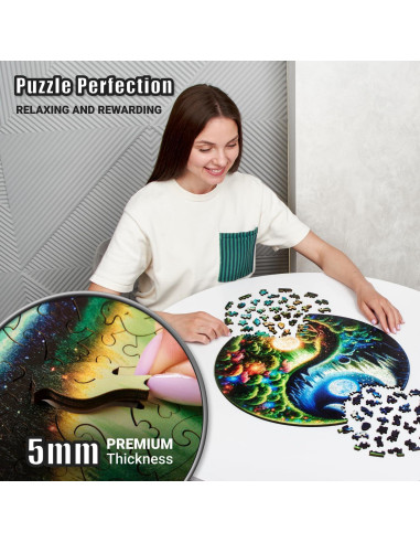 Rompecabezas de Madera LEOGOR XL 500 Piezas Yin Yang 45.7 cm