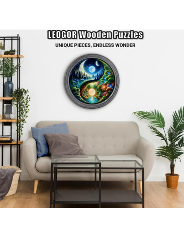 Rompecabezas de Madera LEOGOR XL 500 Piezas Yin Yang 45.7 cm