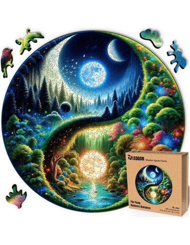 Rompecabezas de Madera LEOGOR XL 500 Piezas Yin Yang 45.7 cm