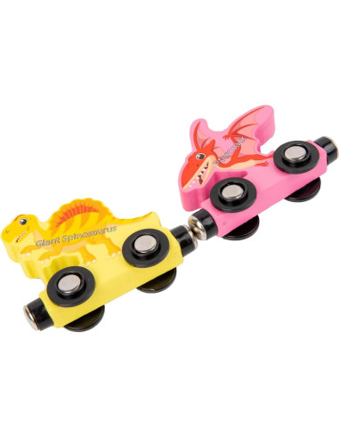 Juego de Tren Magnético de Dinosaurios de Madera - 20x11x4.5 cm