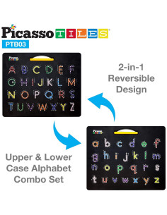 Tablero Magnético Doble Cara PicassoTiles 30.5x25.4 cm 2-en-1 2