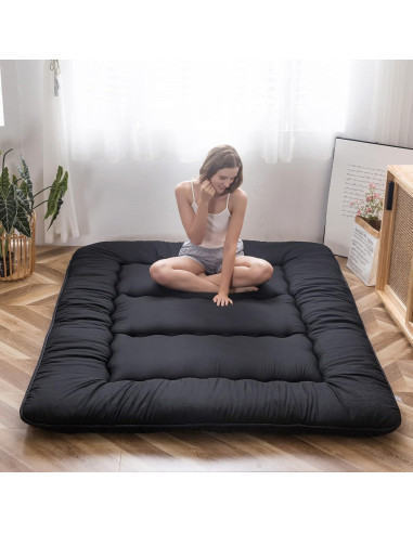 Colchón Futón Japonés MAXYOYO Reina 10 cm Negro Plegable