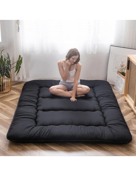 Colchón Futón Japonés MAXYOYO Reina 10 cm Negro Plegable