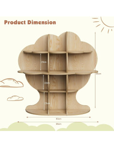 Estantería de Madera Natural HedoAjim para Niños 4 Niveles 2