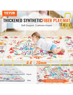 Alfombra de Juego VEVOR para Bebés 1.8x2m Antideslizante 2