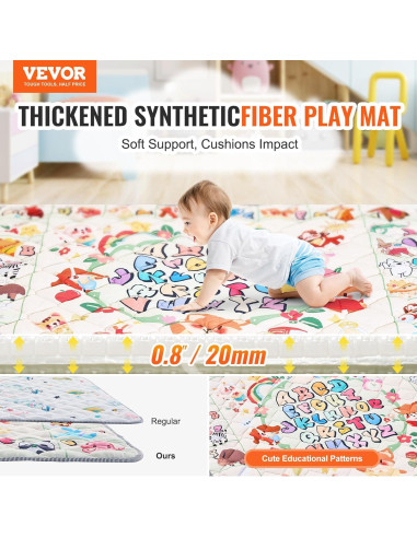 Alfombra de Juego VEVOR para Bebés 1.8x2m Antideslizante