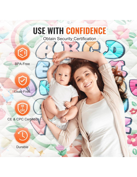 Alfombra de Juego VEVOR para Bebés 1.8x2m Antideslizante