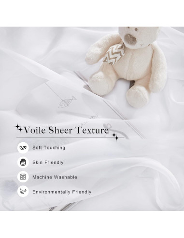 Cortina de Canopy NICETOWN Blanca 114x180 cm para Cama