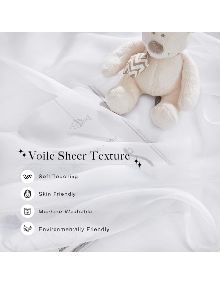 Cortina de Canopy NICETOWN Blanca 114x180 cm para Cama