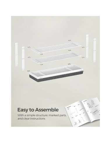 Banco de Zapatos SONGMICS de Bambú 3 Niveles Blanco y Gris