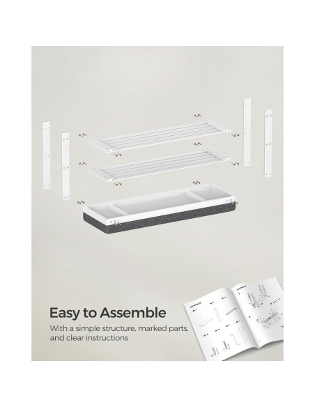 Banco de Zapatos SONGMICS de Bambú 3 Niveles Blanco y Gris