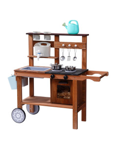 Cocina de Barro para Niños ROBOTIME con Ruedas y Fregadero